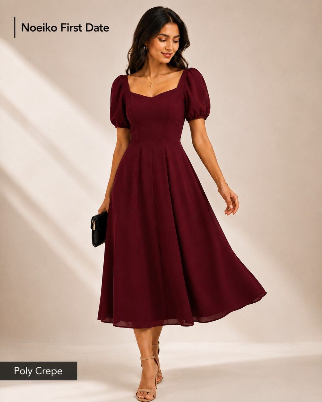 first date dress Noeiko Midi for Women | Maroon Sweetheart Neck Party Dress Simple Kid Size:8 Black essentials Shop Men's Dress & Designed for both style