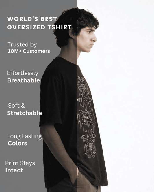 Noeiko Black Graphic Oversized T-Shirt