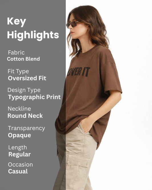 Noeiko Brown Attitude Oversized T-Shirt