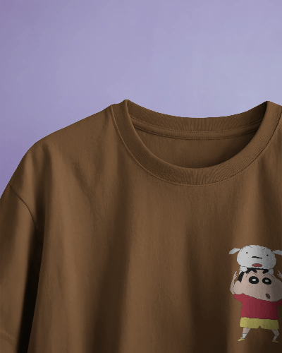 Noeiko - Shinchan & Shiro Bond Brown Tee - 90s Toon Vibes