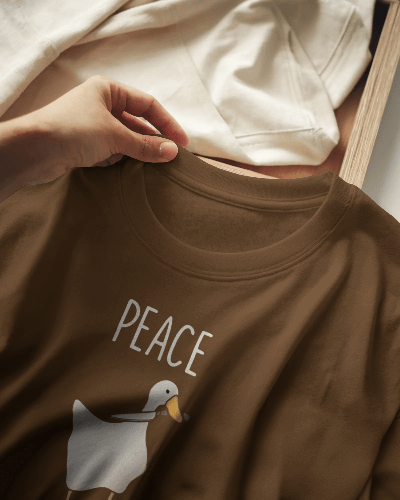 Noeiko - Rebel Duck Brown Tee – 90s Meme Chaos