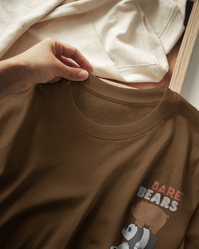 Noeiko - We Bare Bears Bros Unite – Classic Cartoon Drop Brown Tee Edition