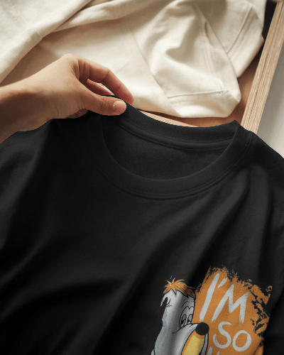 Noeiko - Black Droopy Dog Nostalgia Tee – I'm So Happy 90s Classic