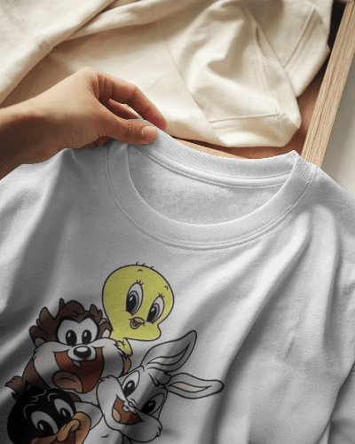 Noeiko - White Baby Looney Tunes Nostalgia T-Shirt – 90s Cartoon Squad Edition