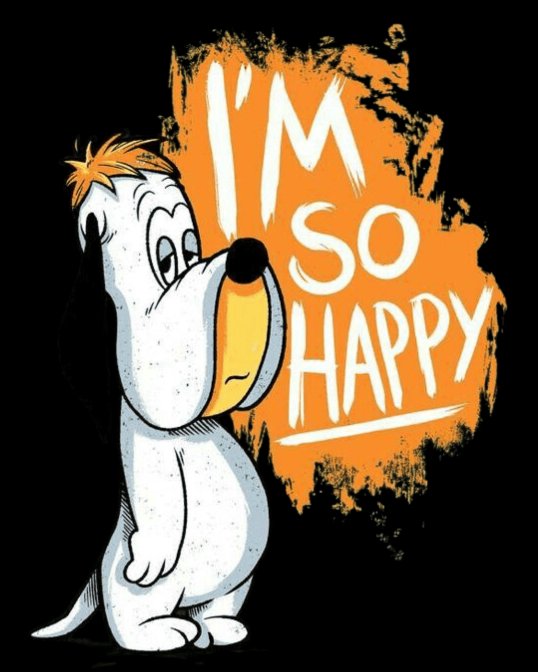 Noeiko - Black Droopy Dog Nostalgia Tee – I'm So Happy 90s Classic