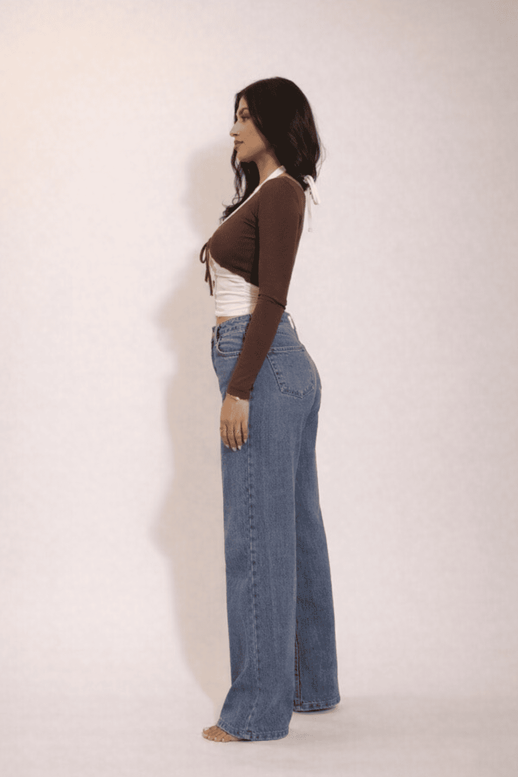 Noeiko Layered Tie-Up Crop Top
