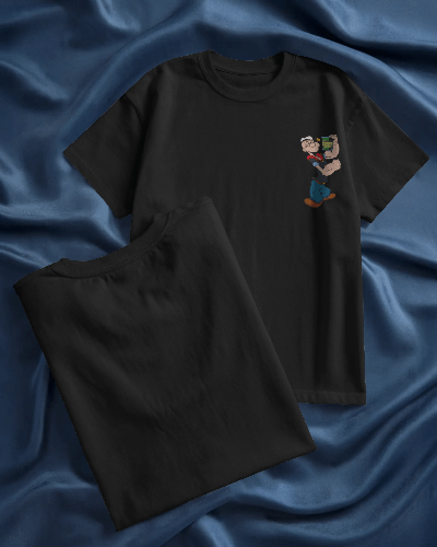 Noeiko - Black Popeye Power T-Shirt – 90s Strength Icon