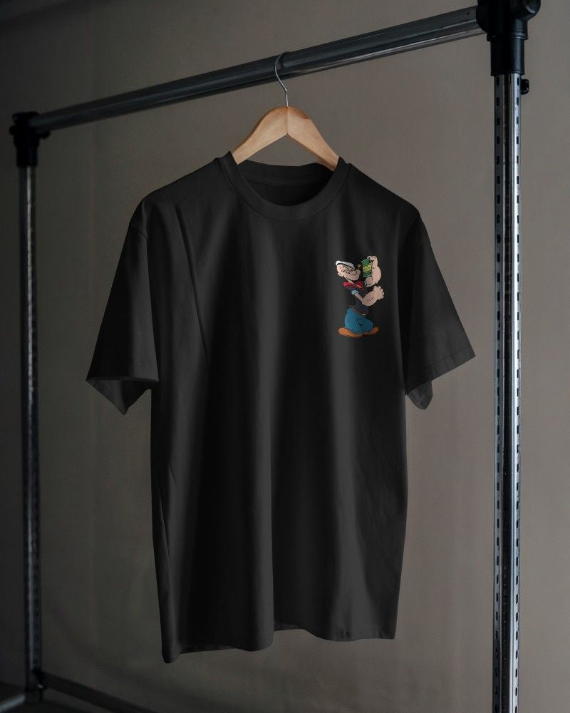 Noeiko - Black Popeye Power T-Shirt – 90s Strength Icon