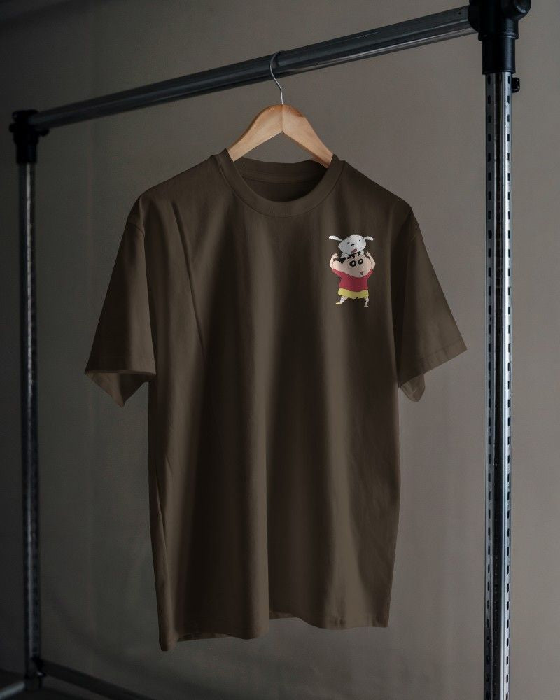 Noeiko - Shinchan & Shiro Bond Brown Tee - 90s Toon Vibes