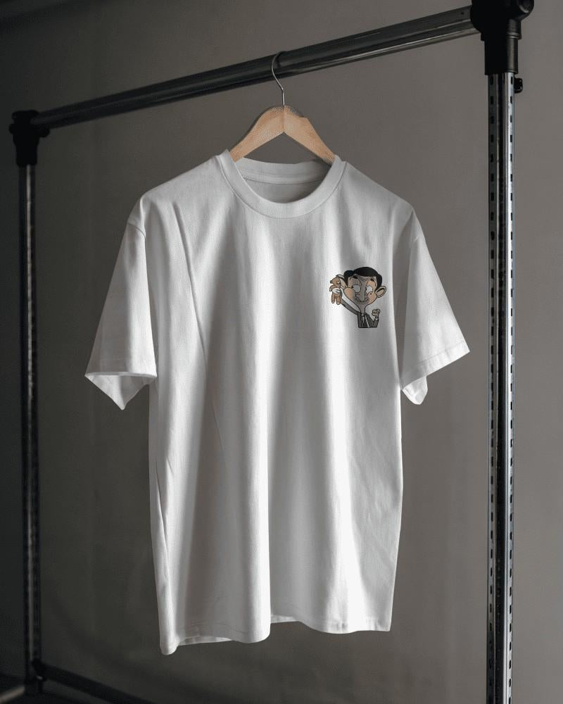 Noeiko - White Mr. Bean Animated Nostalgia T-Shirt – 90s Vibes Rewind