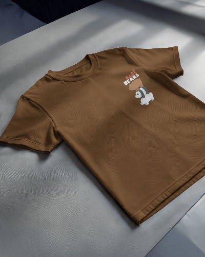 Noeiko - We Bare Bears Bros Unite – Classic Cartoon Drop Brown Tee Edition