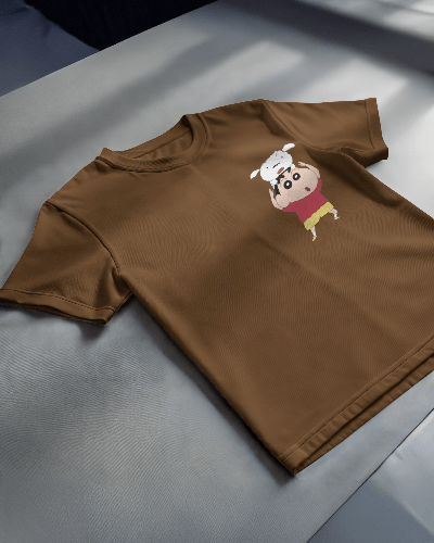 Noeiko - Shinchan & Shiro Bond Brown Tee - 90s Toon Vibes