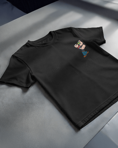 Noeiko - Black Popeye Power T-Shirt – 90s Strength Icon