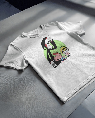 Noeiko - White Billy & Mandy Vintage Cartoon T-Shirt – 90s Kid Essential