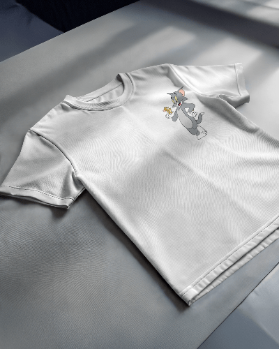 Noeiko - White Tom & Jerry Vintage Cartoon T-Shirt – Classic 90s Nostalgia Tee