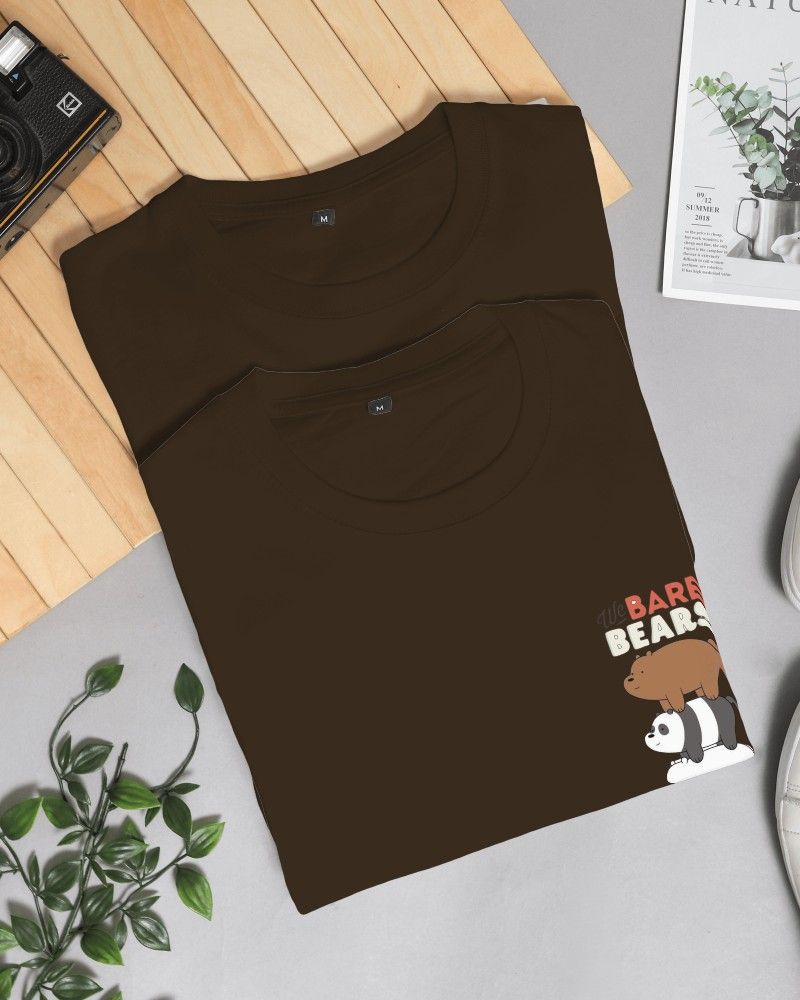 Noeiko - We Bare Bears Bros Unite – Classic Cartoon Drop Brown Tee Edition