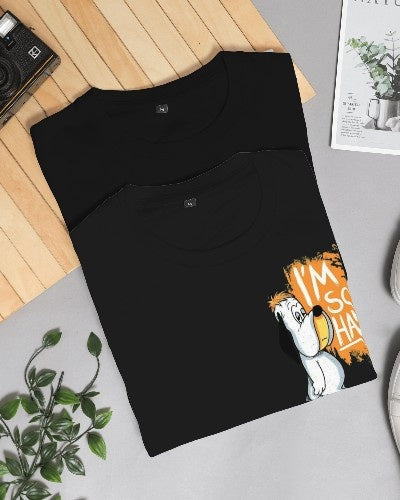 Noeiko - Black Droopy Dog Nostalgia Tee – I'm So Happy 90s Classic