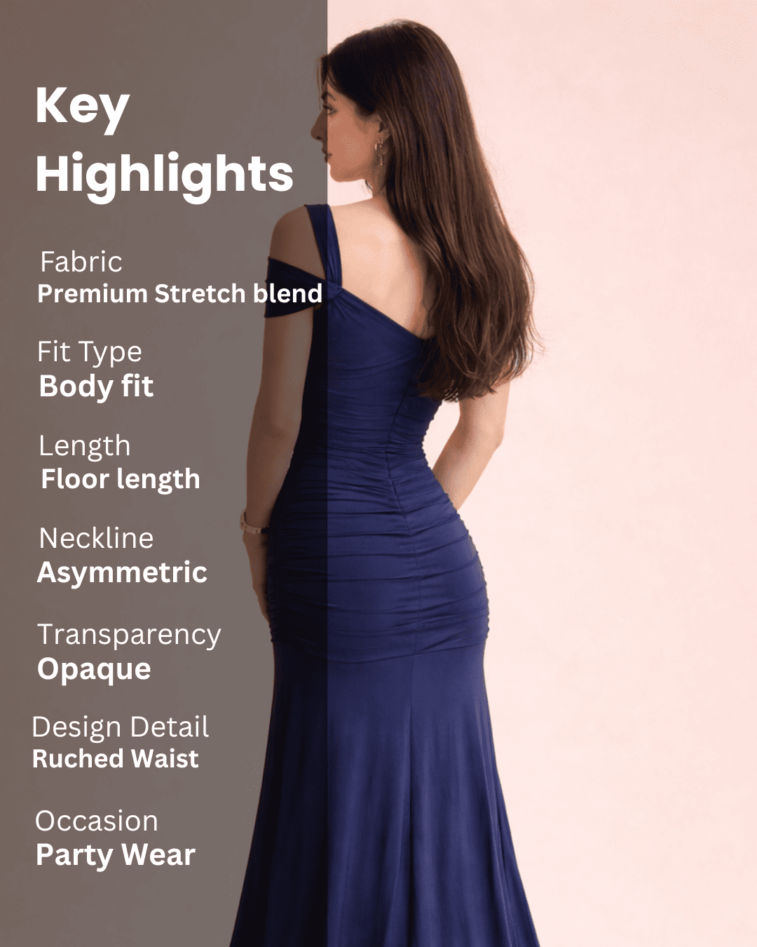 Noeiko Sapphire Silhouette Party Gown