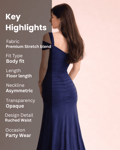 Noeiko Sapphire Silhouette Party Gown