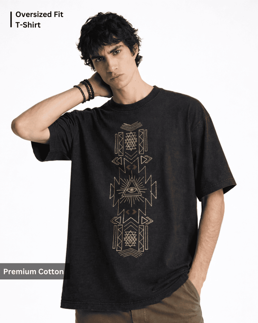 Noeiko Black Graphic Oversized T-Shirt
