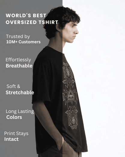 Noeiko Black Graphic Oversized T-Shirt