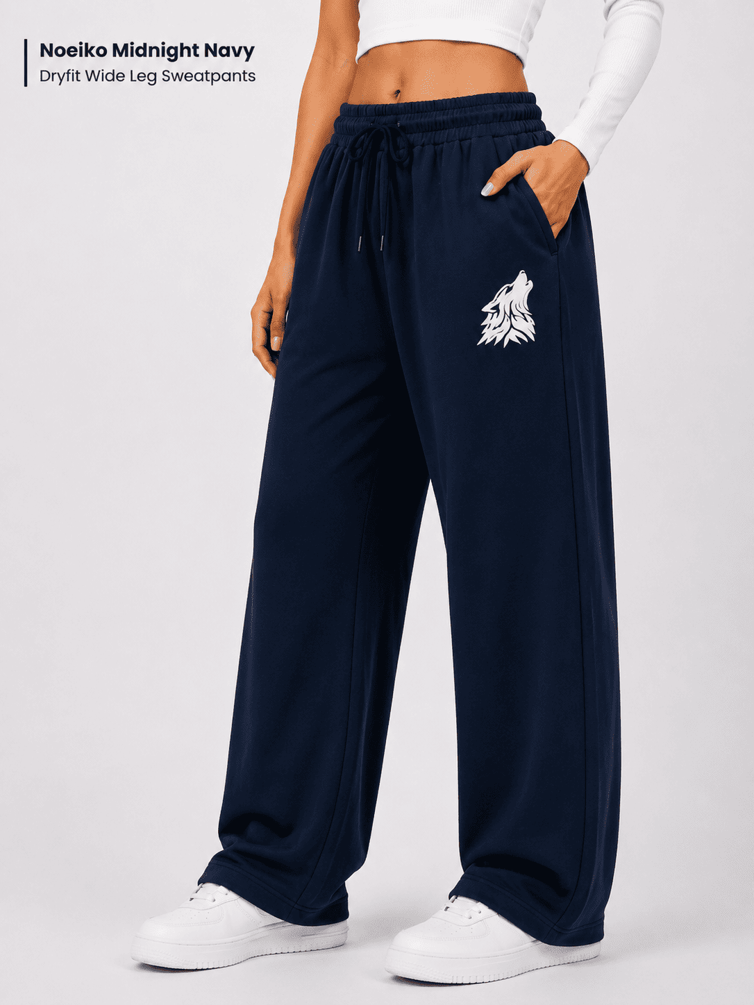 Noeiko – Wolf Motion Midnight Navy Wide Leg Sweatpant Premium DryFit Lowers