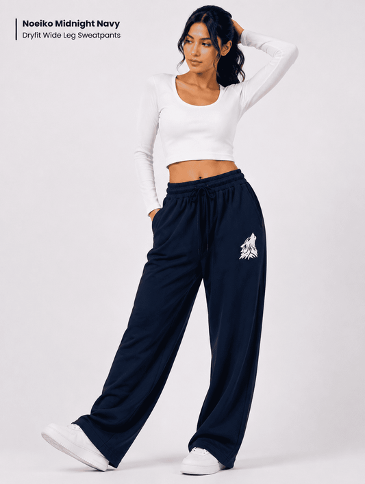 Noeiko – Wolf Motion Midnight Navy Wide Leg Sweatpant Premium DryFit Lowers