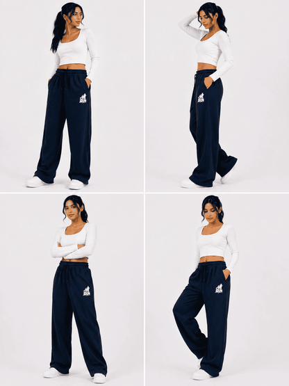 Noeiko – Wolf Motion Midnight Navy Wide Leg Sweatpant Premium DryFit Lowers
