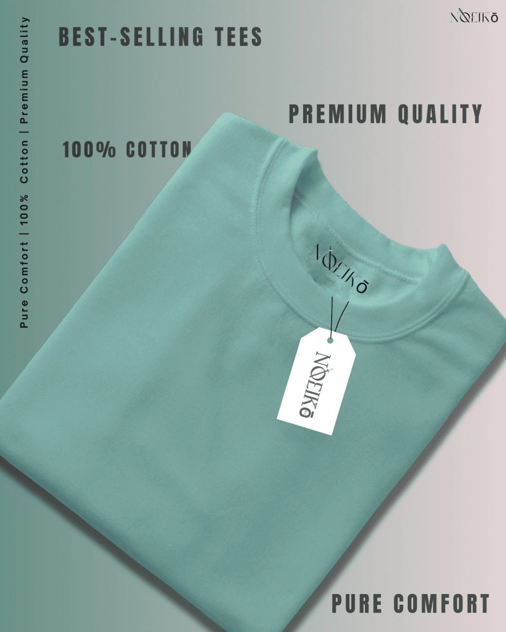 Noeiko - Mint Grey Muse Premium Cotton Limited Edition T-Shirt