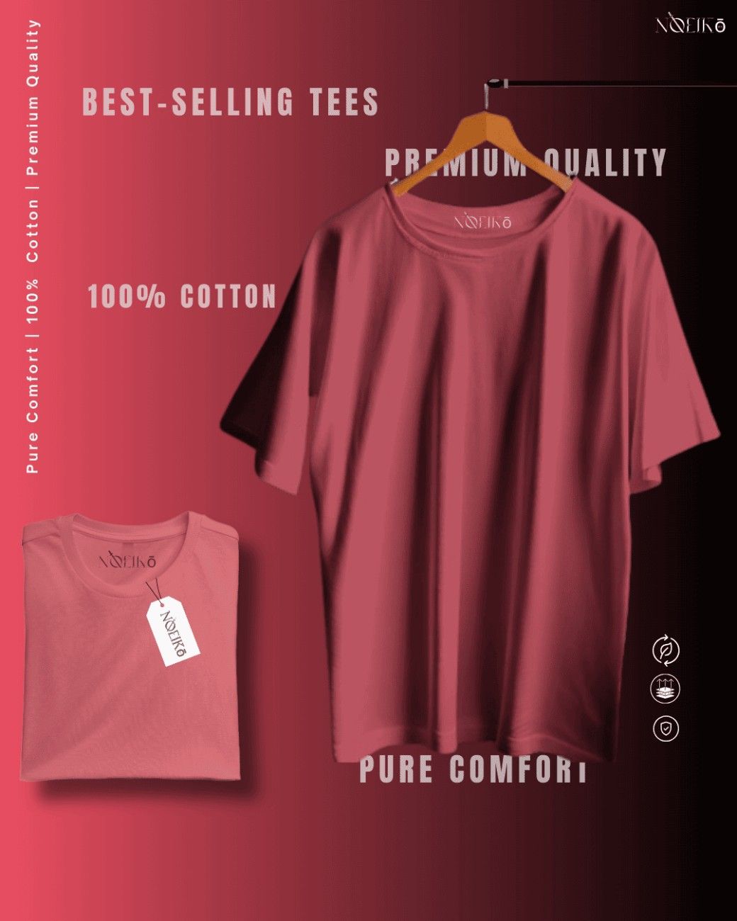Noeiko - Onion Pink Pure Comfort Cotton Limited Edition T-Shirt