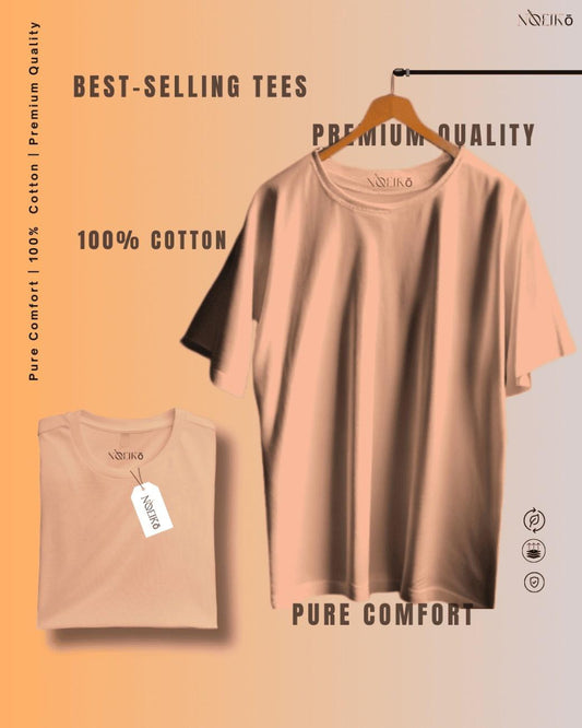 Noeiko - Sunset Peach Bliss Cotton Limited Edition T-Shirt