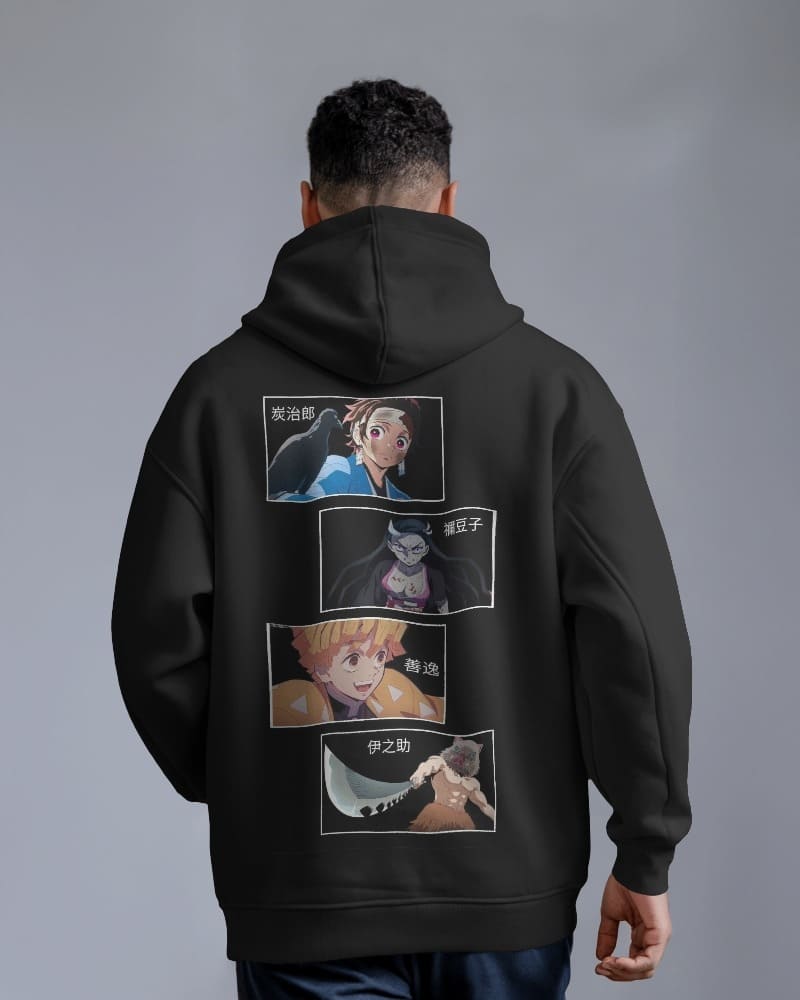 Noeiko – Demon Slayer Squad Panels (Tanjiro, Nezuko, Zenitsu & Inosuke) Limited Edition Anime Hoodie