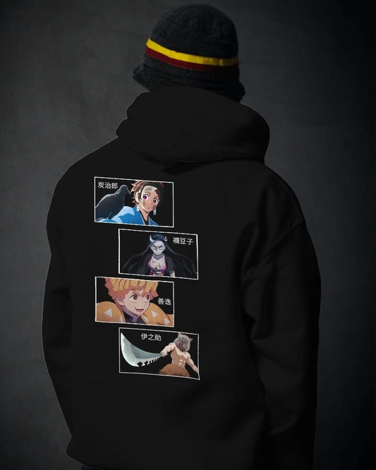 Noeiko – Demon Slayer Squad Panels (Tanjiro, Nezuko, Zenitsu & Inosuke) Limited Edition Anime Hoodie