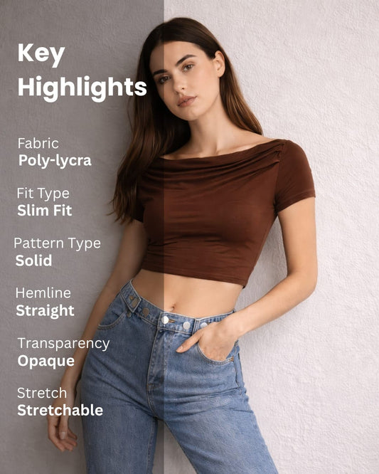 Noeiko Slim Fit Poly-Lycra Crop Top