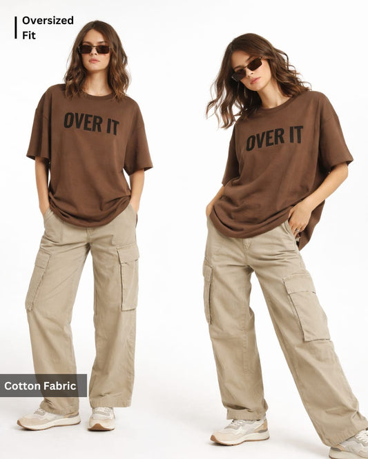 Noeiko Brown Attitude Oversized T-Shirt