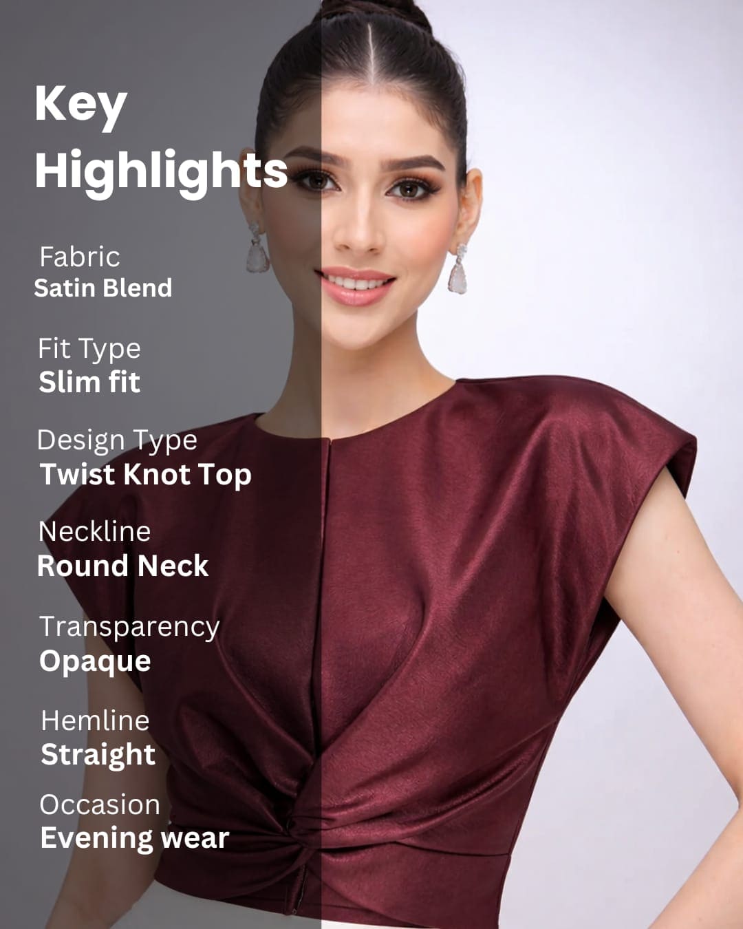 Noeiko Wine Twist Elegance Top