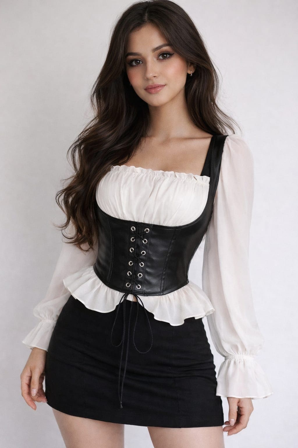 Noeiko Corset Style Peplum Top