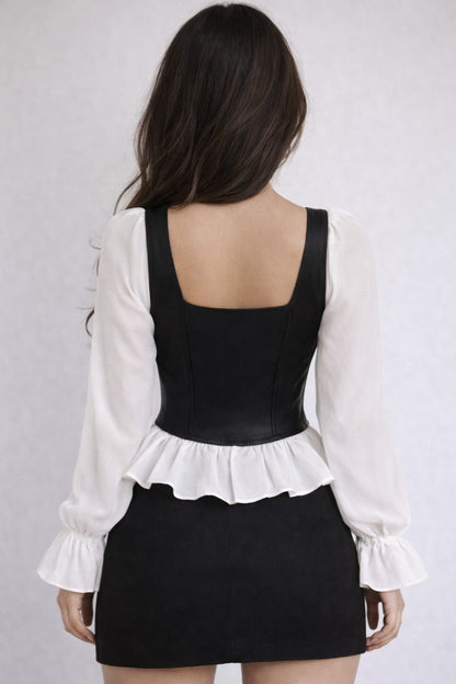 Noeiko Corset Style Peplum Top