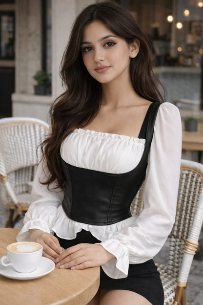Noeiko Corset Style Peplum Top