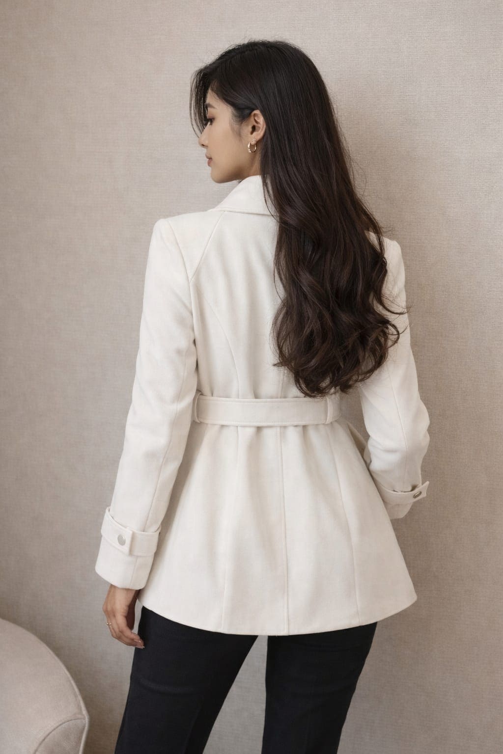 Noeiko Ivory Power Blazer