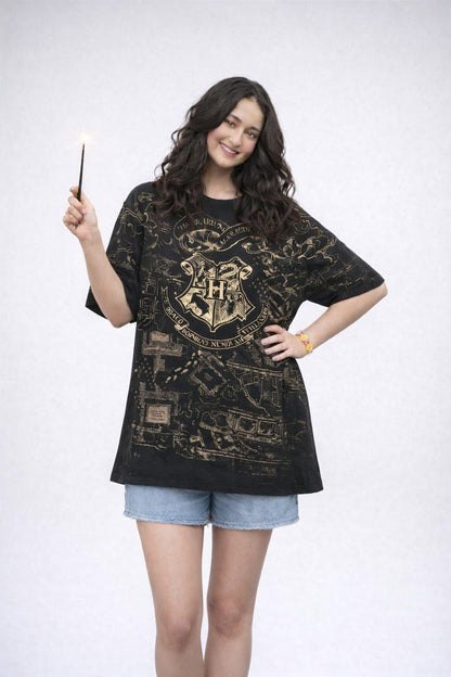 Noeiko Harry Potter–Themed Oversized Graphic T-Shirt