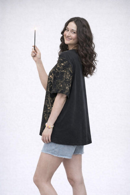 Noeiko Harry Potter–Themed Oversized Graphic T-Shirt