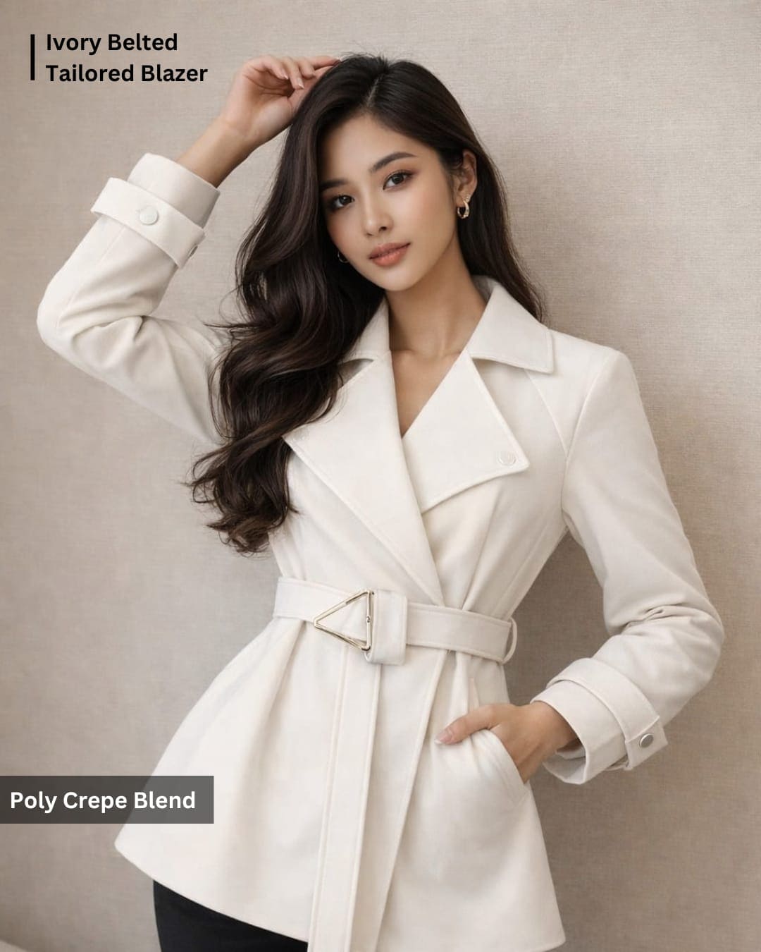 Noeiko Ivory Power Blazer