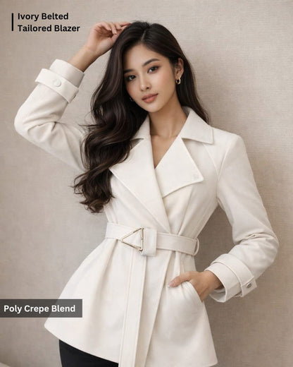 Noeiko Ivory Power Blazer