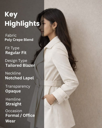 Noeiko Ivory Power Blazer