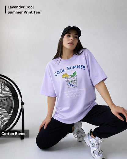 Noeiko Lavender Cool Summer Oversized Tee