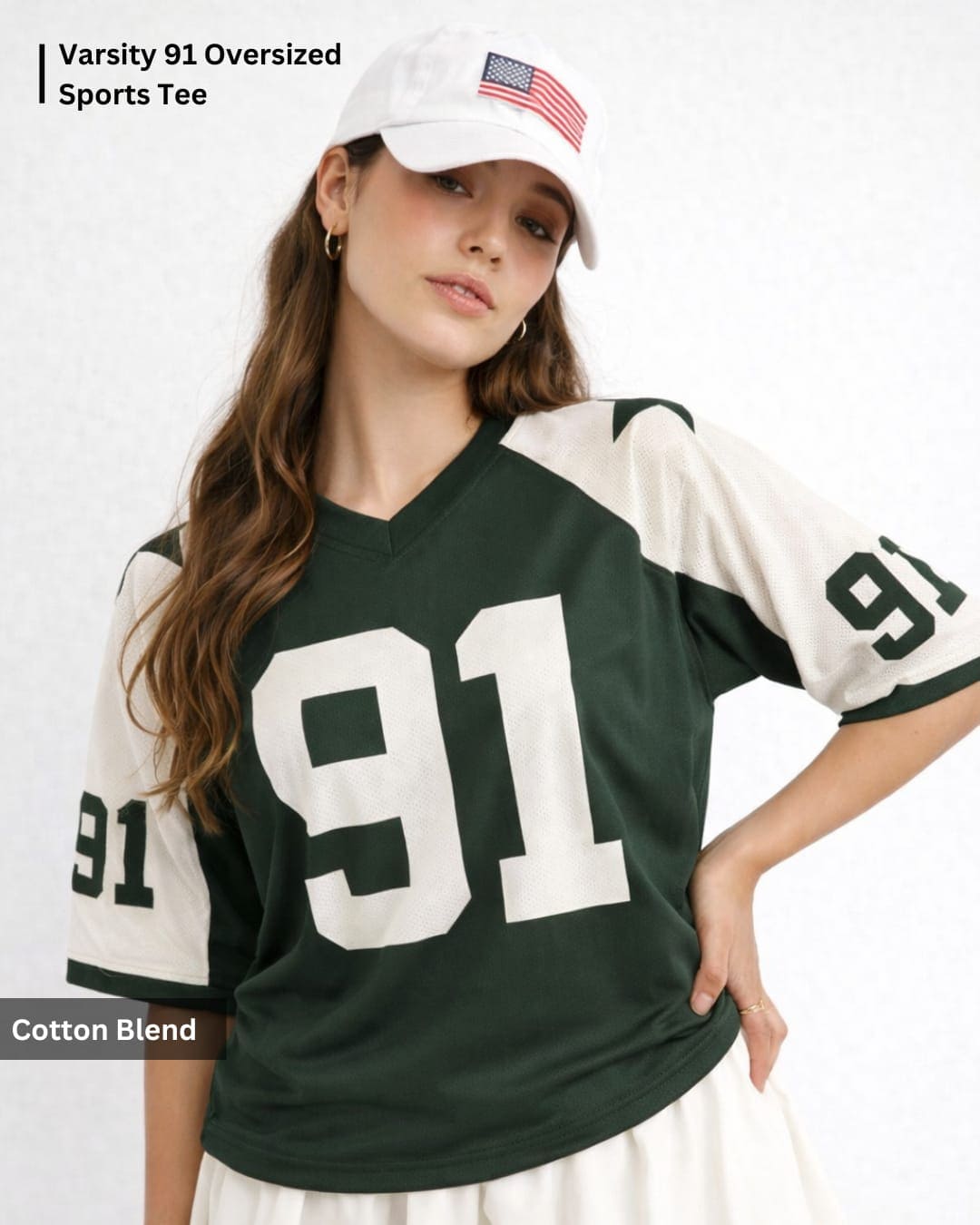 Noeiko Varsity 91 V-Neck Graphic Cotton T-Shirt