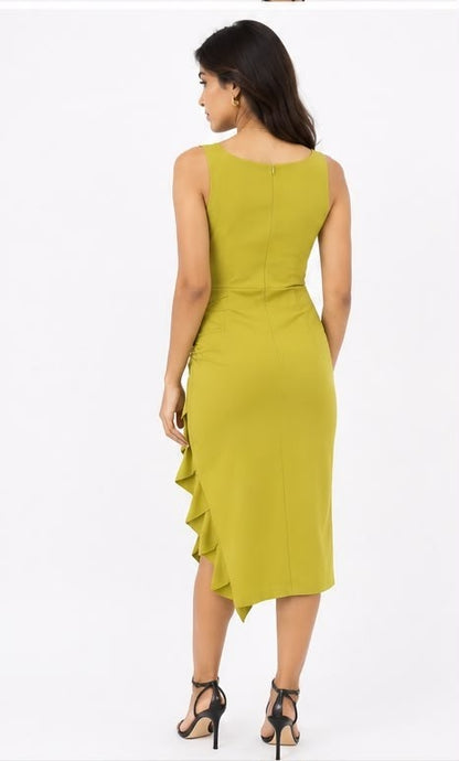 Noeiko Pistachio Kiss Ruched Midi Dress for Women