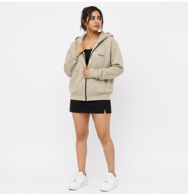 Noeiko Stone Drift – Premium Heavyweight Unisex Zipper Cotton Fleece Hoodie
