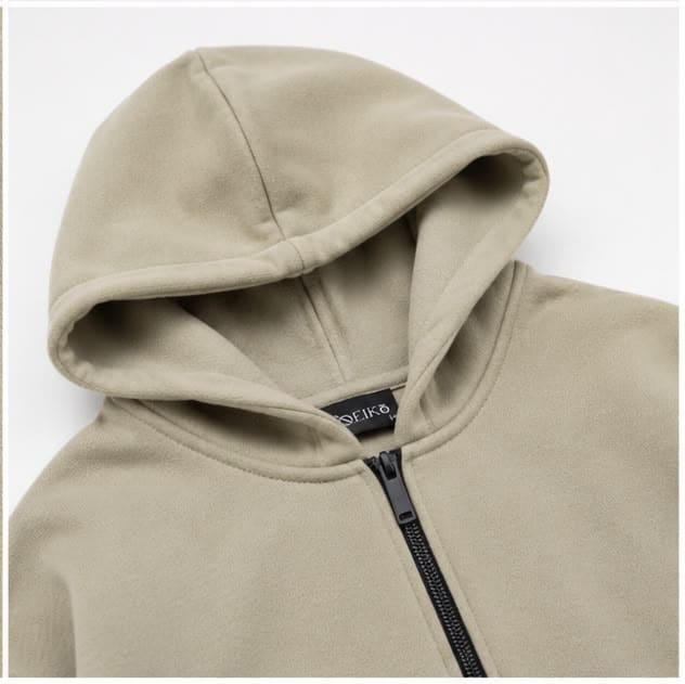 Noeiko Stone Drift – Premium Heavyweight Unisex Zipper Cotton Fleece Hoodie